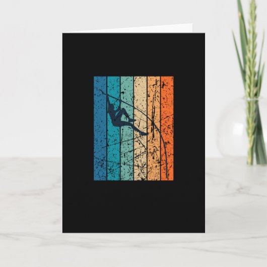 Pole Vaulting Retro Kaart (Voorkant)