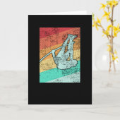 Pole Vaulting Retro Kaart (Gele Bloem)