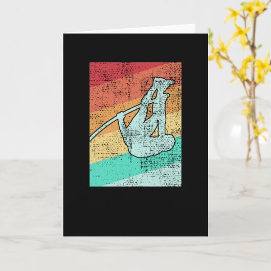 Pole Vaulting Retro Kaart (Gele Bloem)