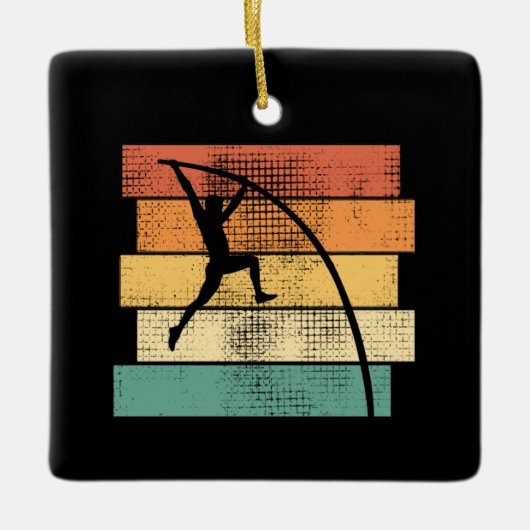 Pole Vaulting Retro Keramisch Ornament (Voorkant)