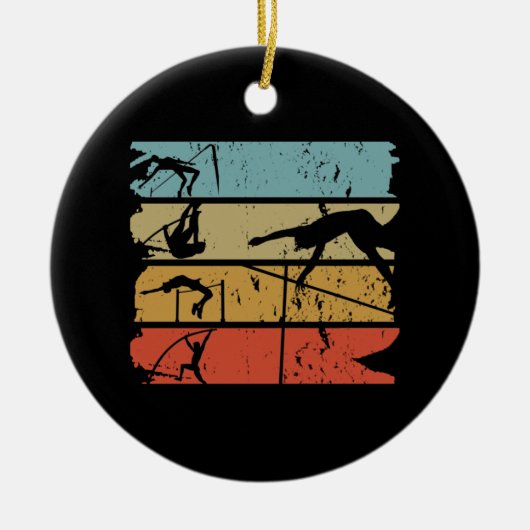 Pole Vaulting Retro Keramisch Ornament (Voorkant)