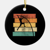 Pole Vaulting Retro Keramisch Ornament (Voorkant)