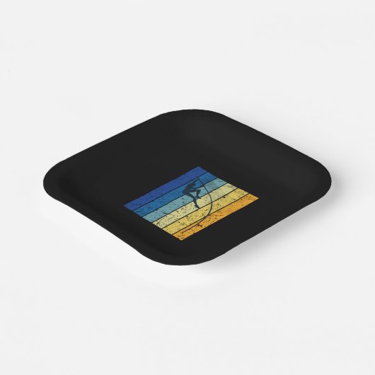 Pole Vaulting Retro Papieren Bordje (Gebogen)