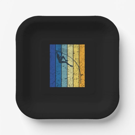 Pole Vaulting Retro Papieren Bordje (Voorkant)