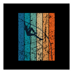 Pole Vaulting Retro Perfect Poster