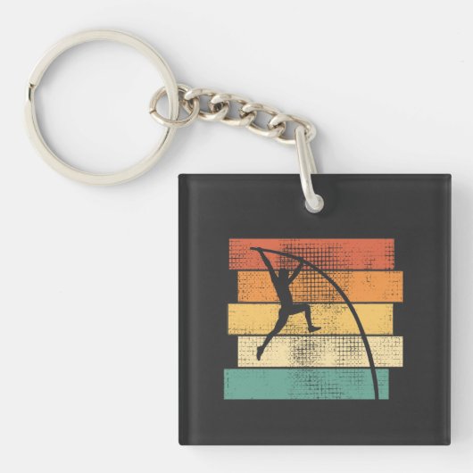 Pole Vaulting Retro Sleutelhanger (voorkant)