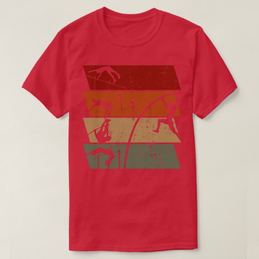 Pole Vaulting Retro  T-shirt (Design voorkant)