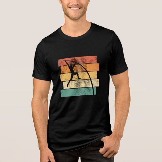 Pole Vaulting Retro Tri-Blend Shirt (Voorkant)