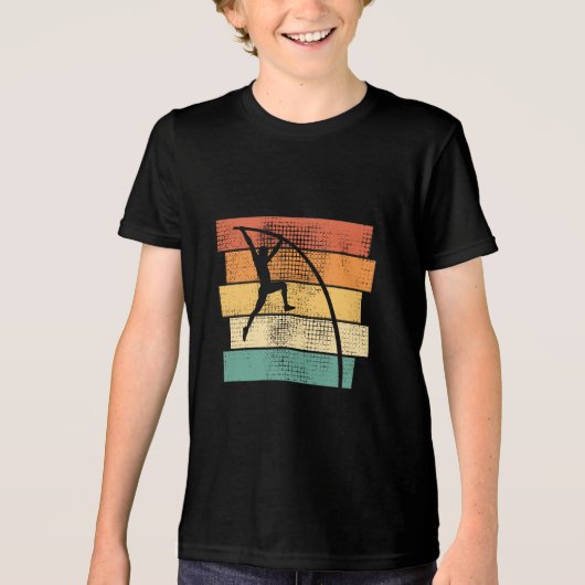 Pole Vaulting Retro Tri-Blend Shirt (Voorkant)
