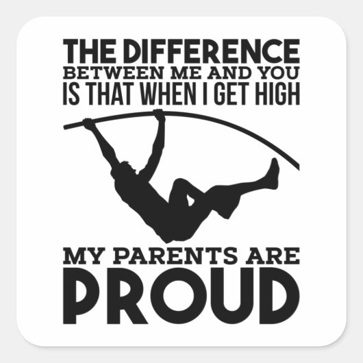 Pole Vaulting Sport Vierkante Sticker (Voorkant)
