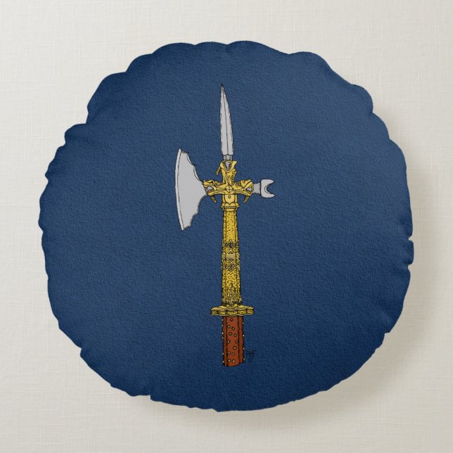 Poleaxe van Edward IV Rond Kussen (Voorkant)