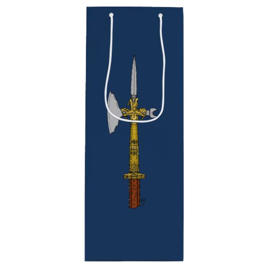 Poleaxe van Edward IV Wijn Cadeautas (Voorkant)