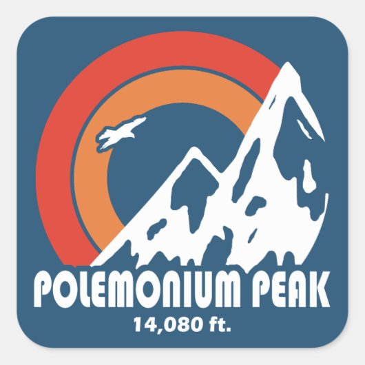 Polemonium Peak California Sun Eagle Vierkante Sticker (Voorkant)