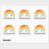 Polemonium Peak Californië Retro Vierkante Sticker (Vel)