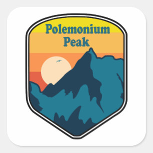 Polemonium Peak Californië Zonsopgang Vierkante Sticker