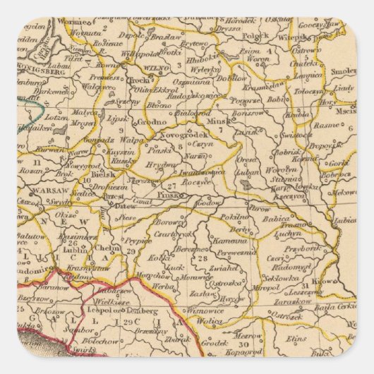 Polen, 1772 vierkante sticker (Voorkant)
