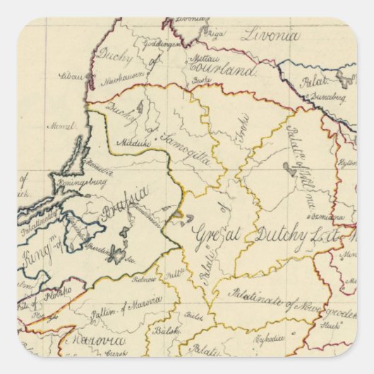 Polen 4 vierkante sticker (Voorkant)