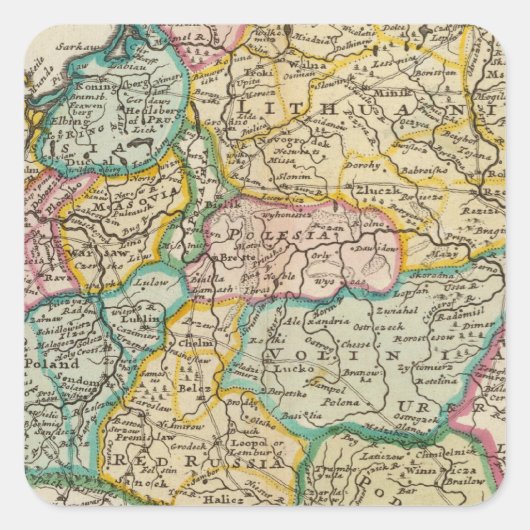 Polen 6 vierkante sticker (Voorkant)