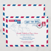 Polen Air Mail Wedding Save the Date (Voorkant / Achterkant)