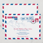 Polen Air Mail Wedding Save the Date (Voorkant / Achterkant)