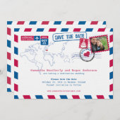 Polen Air Mail Wedding Save the Date (Voorkant / Achterkant)