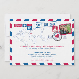 Polen Air Mail Wedding Save the Date