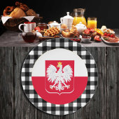 Polen Bord, gebuffel en Poolse vlag Papieren Bordje