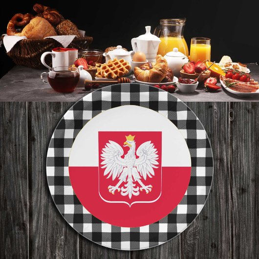 Polen Bord, gebuffel en Poolse vlag Papieren Bordje