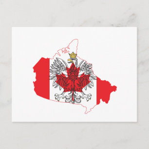 Polen Canada Vlaggenkaart Briefkaart