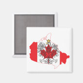 Polen Canada Vlaggenkaart Magneet (Voorkant / Achterkant)