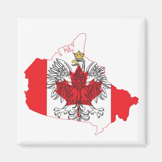 Polen Canada Vlaggenkaart Magneet (Voorkant)