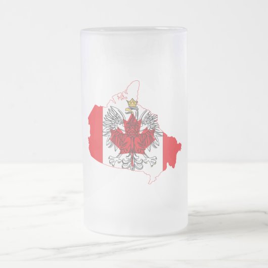 Polen Canada Vlaggenkaart Matglas Bierpul (Center)