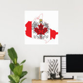 Polen Canada Vlaggenkaart Poster (Thuiskantoor)