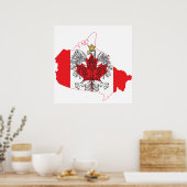 Polen Canada Vlaggenkaart Poster (Keuken)