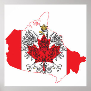 Polen Canada Vlaggenkaart Poster