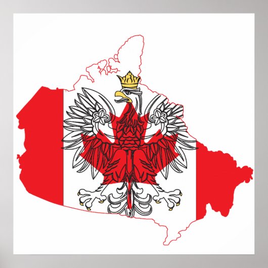 Polen Canada Vlaggenkaart Poster (Voorkant)