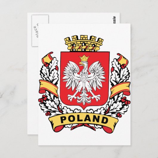 Polen Crest Briefkaart (Voorkant / Achterkant)