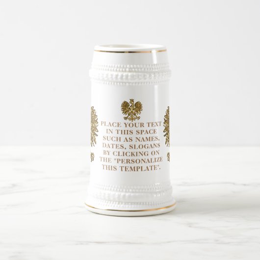 Polen Crest (Wapen) Gepersonaliseerd Bierpul (Center)