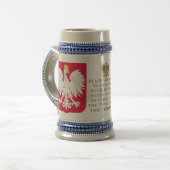 Polen Crest (Wapen) Gepersonaliseerd Bierpul (Voorkant links)