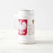 Polen Crest (Wapen) Gepersonaliseerd Bierpul (Voorkant links)