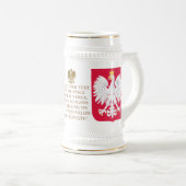 Polen Crest (Wapen) Gepersonaliseerd Bierpul (Voorkant rechts)
