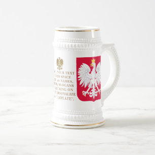 Polen Crest (Wapen) Gepersonaliseerd Bierpul