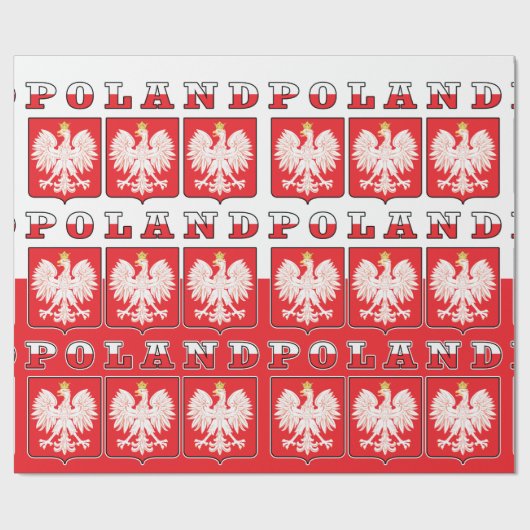 Polen Eagle Flag Shields Cadeaupapier (Vlak)