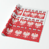 Polen Eagle Flag Shields Cadeaupapier (Uitgerold)
