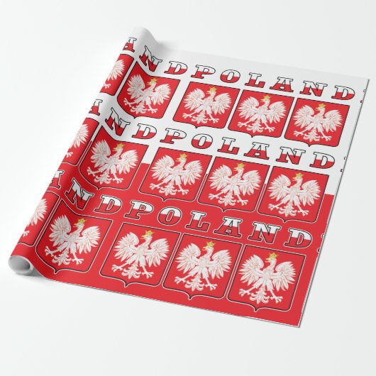 Polen Eagle Flag Shields Cadeaupapier (Uitgerold)