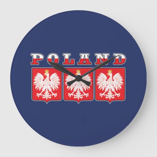 Polen Eagle Flag Shields Grote Klok (Voorkant)