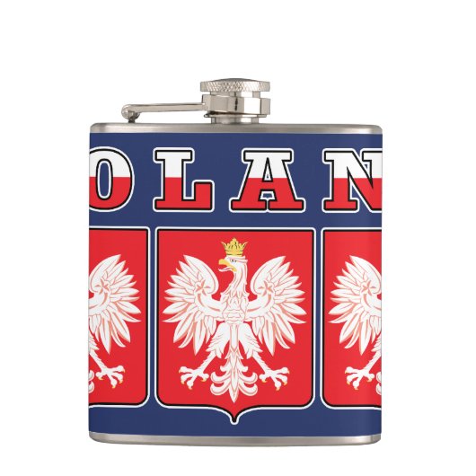 Polen Eagle Flag Shields Heupfles (Voorkant)
