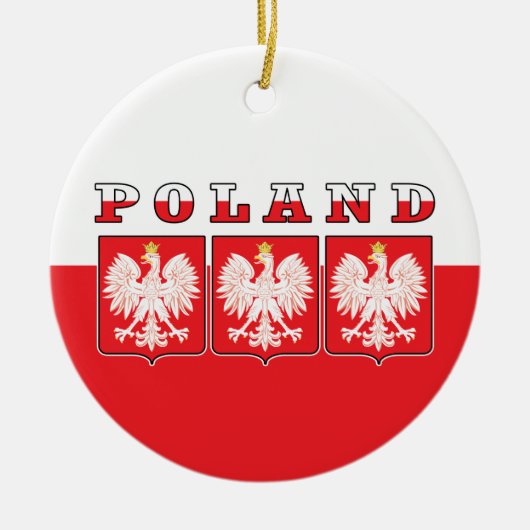 Polen Eagle Flag Shields Keramisch Ornament (Voorkant)