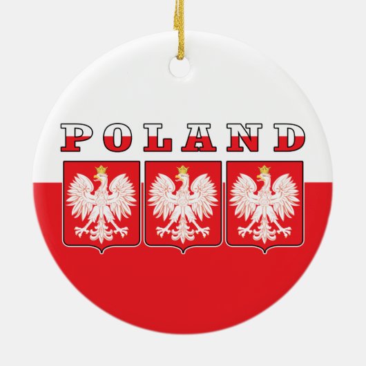 Polen Eagle Flag Shields Keramisch Ornament (Achterkant)