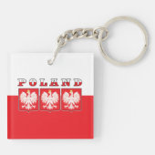 Polen Eagle Flag Shields Sleutelhanger (Achterkant)